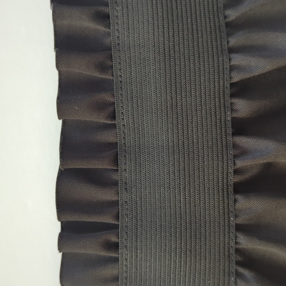 Forever 21 Faux Leather Gathered Waistband Mini Skirt MEDIUM Gray Silver Sheen - Picture 7 of 12